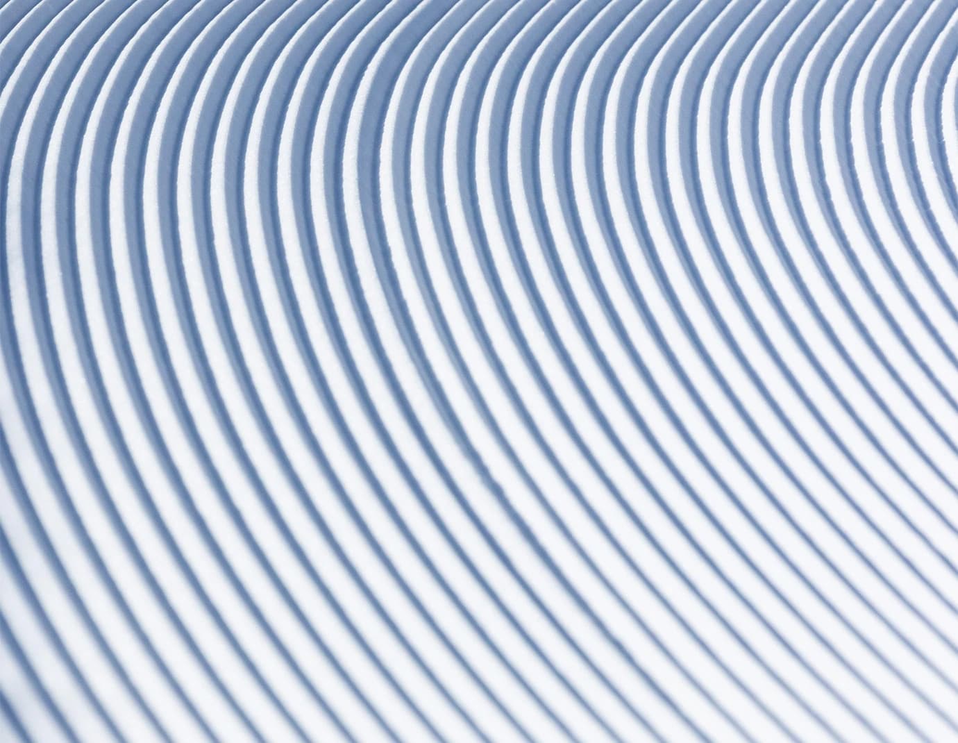 Close up of freshly groomed snow.